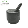 13x10cm Engraved Polished Granite Stone Mortar and Pestle